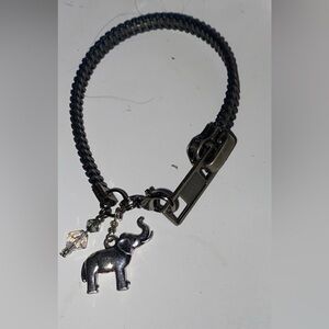 Black Zipper Elephant Bracelet